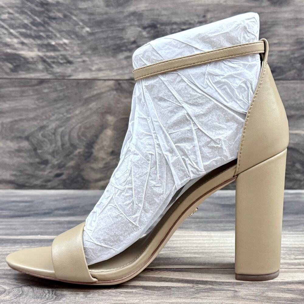 NIB Sam Edelman Yaro 9.5M Block Heel Ankle Strap Dress Sandal Beige Leather - Picture 5 of 10